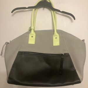 lululemon athletica Gray and Black Bag with Yellow Handles